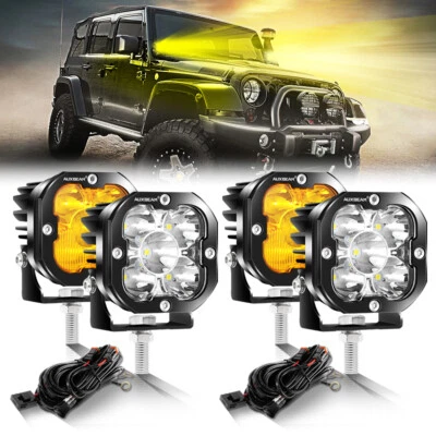 4x AUXBEAM 3" LED Barra de Luz de Trabajo Cubos Vainas Luces de Conducción Todoterreno SUV Camión Foto 1 de 4