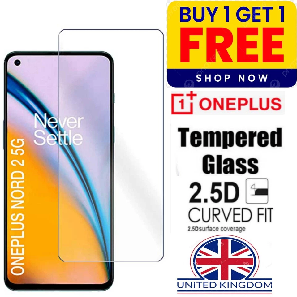 For Oneplus Nord, 2 5G, CE5G, 2T,  Gorilla Tempered Glass Screen Protector Glass - Image 1 of 4
