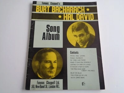 SHEET MUSIC - FAMOUS CHAPPELL'S BURT BACHARACH, HAL DAVID - SONG BOOK - 1963 - Image 1 of 2