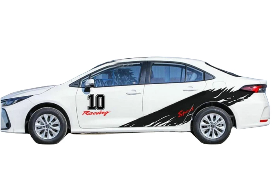 Pegatina gráfica de coche a rayas deportivas de carreras para Toyota Camry Corolla calcomanía de puerta lateral Foto 1 de 4