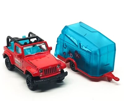 Majorette Jeep Wrangler Rubicon Red + Horse Trailer GirlMazing 1:60 no Package - Image 1 of 4