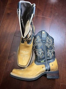 Cowboystiefel Herren Größe 7,5 zweifarbig USA hergestellt in Mexiko 26 cm schwarz hellbraun - Bild 1 von 12