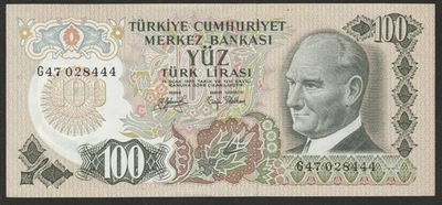 Billete de 100 liras de Turquía 1970 (79) sin circular Foto 1 de 2