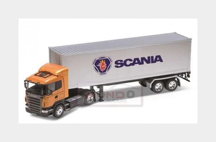 1:32 WELLY Scania R730 V8 Tractor Truck Cassonato 2011 Orange Silver WE32626 Mod - Image 1 of 2