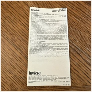Invicta Master Mind Peg Juego Manual de Repuesto 1972 - Imagen 1 de 6