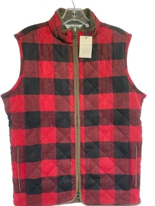 Peter Millar Crown Essex Sz Small Quilted Shetland Wool Vest Red Black (L23) NWT - Picture 1 of 7