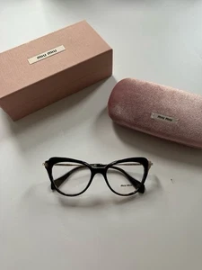 Miu Miu VMU01Q ROK-1O11 Womens Black Cat Eye Full Rim Glasses Frames 52mm - Picture 1 of 9