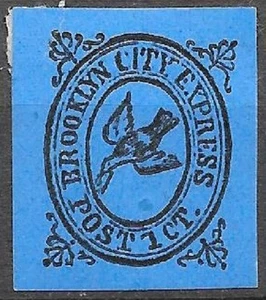 USA 1855 Local Stamp Brooklyn City Expres Post Scott 28L1 Mint see scans - Picture 1 of 2
