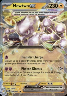 Mewtwo ex Holo Double Rare SV04: Paradox Rift 058/182 NM - Image 1 of 2