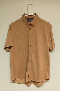 Report Collection Men's Slim Fit Shirt Flex Knit Untucked Large - Khaki / Tan - Picture 1 of 5