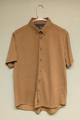 Report Collection Men's Slim Fit Shirt Flex Knit Untucked Large - Khaki / Tan - Image 1 of 4