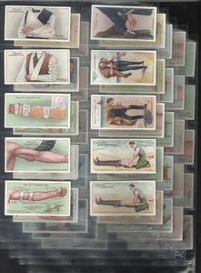 112 YR OLD ANTIQUE FULL SET 50 MEDICAL CARDS FIRST AID PRE WAR MEDICINE SCIENCE - Picture 1 of 20