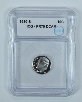 1980-S Roosevelt Dime PR70 DCAM ICG *1218 - Image 1 of 4