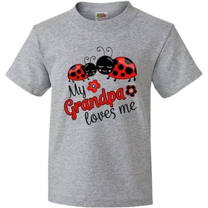 Inktastic My Grandpa Loves Me With Cute Ladybugs Youth T-Shirt Grandfather Bugs - Picture 1 of 8