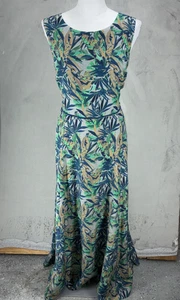 Lafayette 148 New York Kleid Seide grün tropisch langes Kleid Reise - Bild 1 von 15