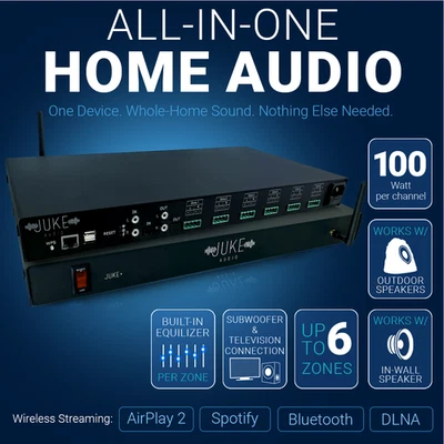 Juke+6 Zone Amplifier | Hi- Res Multi-Room l App Control & Music Streaming - Image 1 of 4