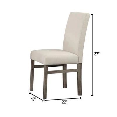 Best Master Furniture tapizado lino rústico sillas laterales roble antiguo granja Foto 1 de 4