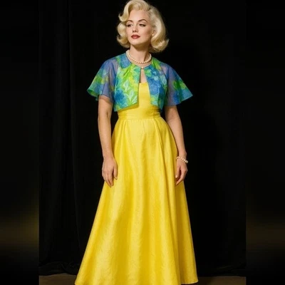 Vintage 60s Sheer Floral Capelet Bolero | Gatsby Style Chiffon Overlay Jacket - Image 1 of 4