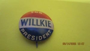 WENDELL WILLKIE per Presidente 7/8" pulsante/spilla campagna politica - Foto 1 di 2