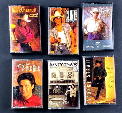 Randy Travis Storms of Life Six Vintage cassette Lot Vince Gill,George Strait CA Foto 1 de 4