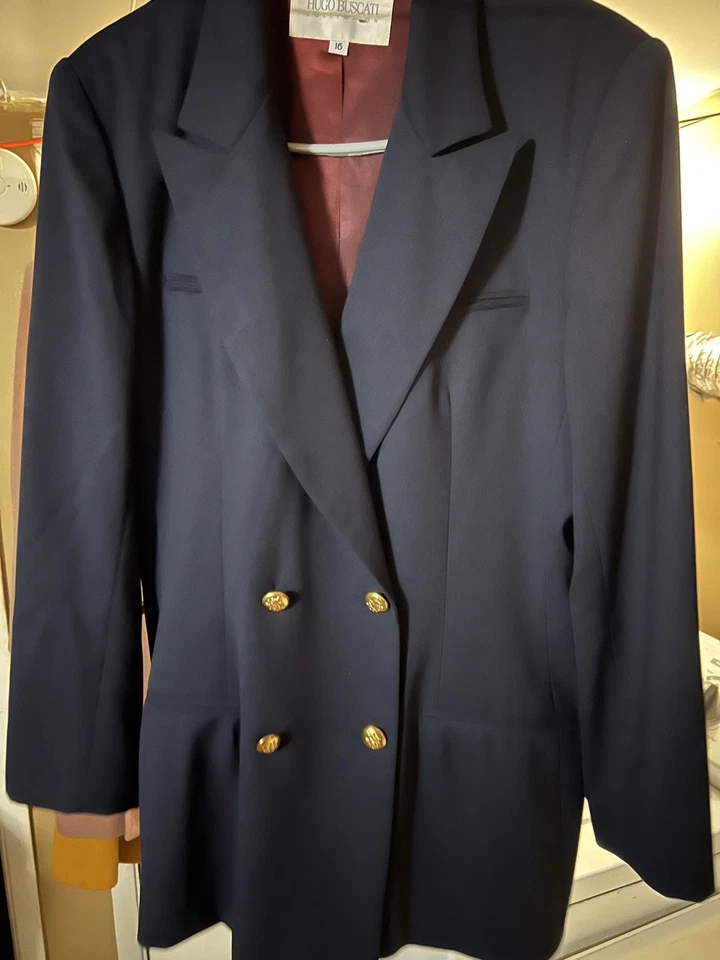 Hugo Buscati Collection Button Blazer, Blue , Size 16 US  - Image 1 of 4