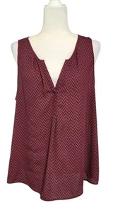 Candies Red Top Size XL Poly Shirt Wide Shoulder Tank Printed - Picture 1 of 10