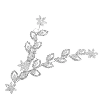  1 Set Bridal Leaf Hair Clip: Wedding Hairpiece Rhinestone Bride Hairpin - Image 1 of 4