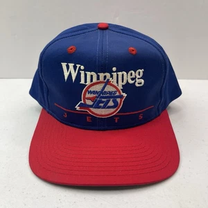 Vintage NHL Winnipeg Jets Snapback Hat Split Bar Cap 1990s Hockey Spellout - Bild 1 von 4
