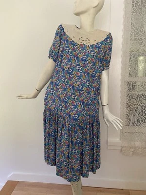 Vestido De Colección Jane Schaffhausen Belle France Floral Cottage Core Pradera Cuello Años 80  Foto 1 de 4