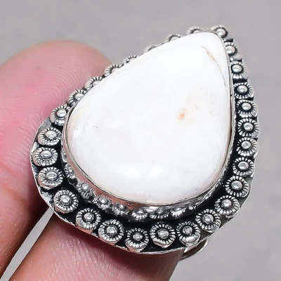 Anillo de joyería ajustable hecho a mano con piedras preciosas escolecita naranja SR 2552 Foto 1 de 4