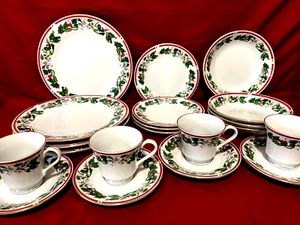 Lynns Fine China Santa María Acebo de Navidad Juego de 20 Piezas (4 Ajustes de Lugar) - Imagen 1 de 2