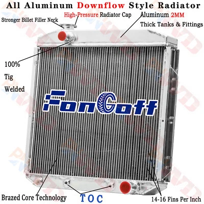 4 ROW RADIATOR FITS 1953-1956 1954 1955 Ford F100 F250 F350 4.2L Chevy Engine Foto 1 de 4
