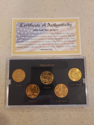 2006 GOLD D 50 STATE COMMEMORATIVE QUARTERS - 5 Coins - No Box & No Case - Image 1 of 4