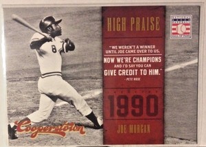 2012 PANINI COOPERSTOWN HIGH PRAISE INSERT 1990 JOE MORGAN     WM17
