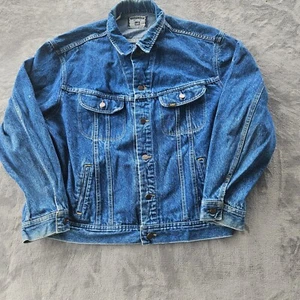 Chaqueta de camionero de mezclilla envejecida de colección LEE Riders para hombre talla XL Y2K ropa de trabajo grunge - Imagen 1 de 10
