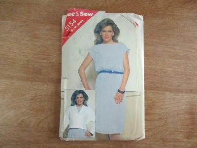 Vintage See & Sew #5154 Dress & Jacket Pattern Size 14 -18 Bust 36" - 40" - Image 1 of 2