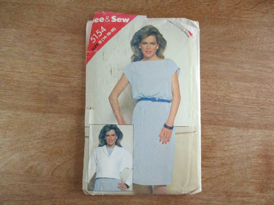 Vintage See & Sew #5154 Dress & Jacket Pattern Size 14 -18 Bust 36" - 40" - Image 1 of 2