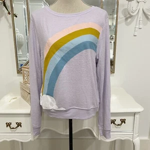 Wildfox Color Cloud Baggy Beach Jumper Sweatshirt Pullover Sz M Lavender Kawaii - Picture 1 of 8