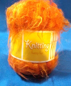 Knitting Fuzzy Fur Yarn-5 Balls-Orange-65 yards ea-sku 80122 - Picture 1 of 3