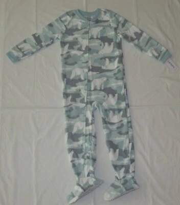 Carters Fleece Footed Pajama Blanket Sleeper Size 8 Boys Girls Polar Bear Arctic - Image 1 of 4