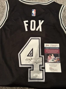 De’Aaron Fox Signed San Antonio Spurs Jersey JSA COA Authentic Auto NBA - Picture 1 of 4