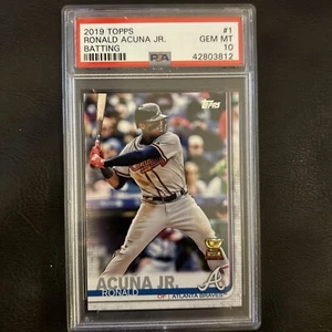 Ronald Acuna 2019 Topps - Batting #1 Atlanta Braves PSA 10 - Foto 1 di 5