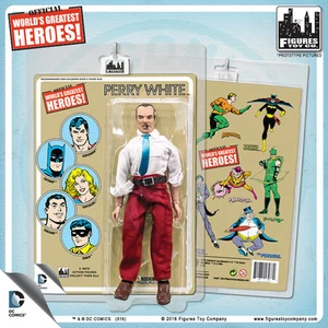 Official DC Comics Perry White 8 inch Action Figure on Retro Style Retro Card - Picture 1 of 1