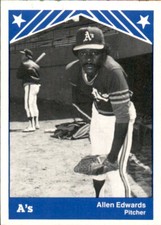 1983 Albany-Colonie A's TCMA 2 Allen Edwards Rochester New York NY Baseball Card