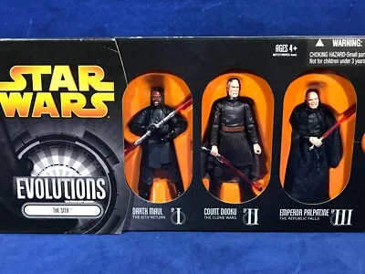 New - THE SITH - Star Wars EVOLUTIONS Action Figures DARTH MAUL Dooku PALPATINE - Image 1 of 4