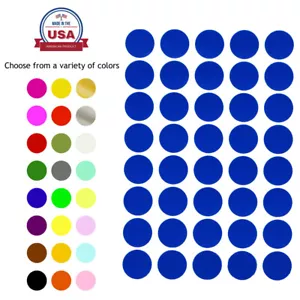 Round Colored Dot Stickers 19mm Labels Circle 3/4" Inch Marking Craft Dots - Picture 1 of 40