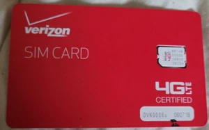 4G LTE SIM Card (NEW) Verizon Wireless Prepaid OR Contract Service - Zdjęcie 1 z 2