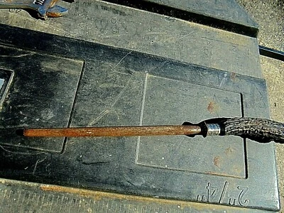 VINTAGE 12" STERLING SILVER TIPPED STAG KNIFE SHARPENER - Image 1 of 4