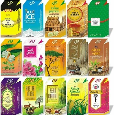 Juego de 20 fragancias parag fragancias naturales de larga duración Attar de 4 ml cada una Foto 1 de 3