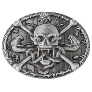 GÜRTELSCHNALLE METAL SKULL BIKER MÄNNER BUCKLE BELT TOTENKOPF GÜRTEL SCHLANGE - Bild 1 von 5